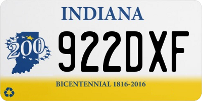 IN license plate 922DXF