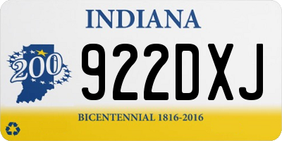 IN license plate 922DXJ