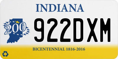 IN license plate 922DXM
