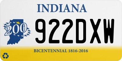 IN license plate 922DXW
