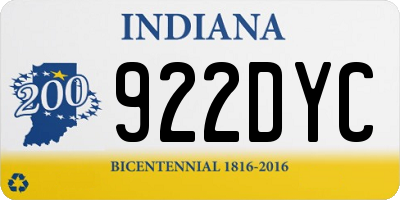 IN license plate 922DYC