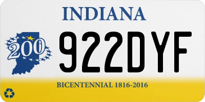 IN license plate 922DYF