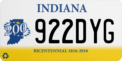 IN license plate 922DYG