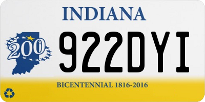 IN license plate 922DYI