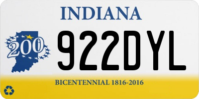 IN license plate 922DYL