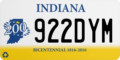 IN license plate 922DYM