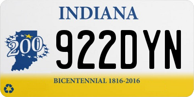 IN license plate 922DYN