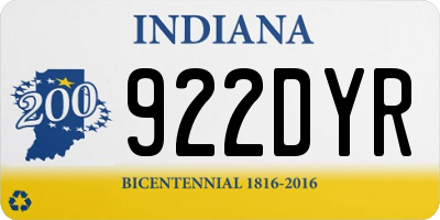 IN license plate 922DYR