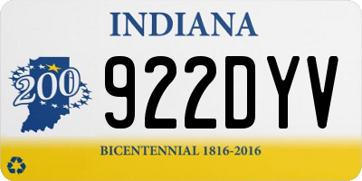 IN license plate 922DYV