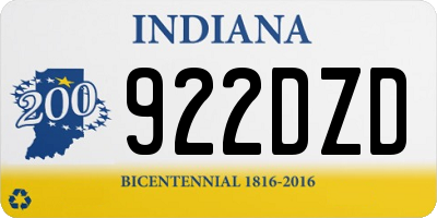 IN license plate 922DZD