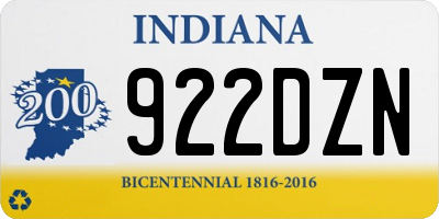 IN license plate 922DZN