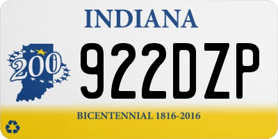 IN license plate 922DZP