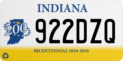 IN license plate 922DZQ