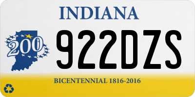 IN license plate 922DZS