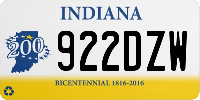 IN license plate 922DZW