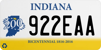 IN license plate 922EAA