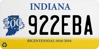 IN license plate 922EBA