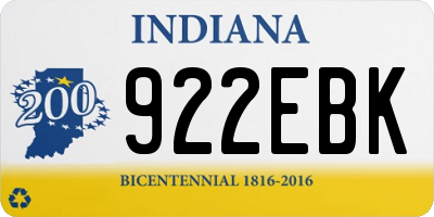 IN license plate 922EBK