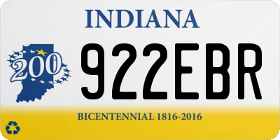 IN license plate 922EBR