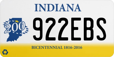 IN license plate 922EBS