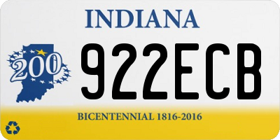 IN license plate 922ECB