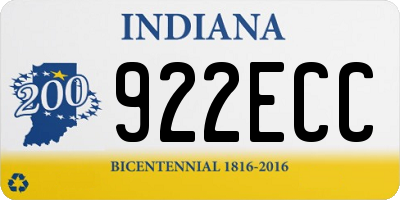 IN license plate 922ECC