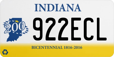 IN license plate 922ECL