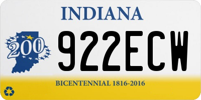 IN license plate 922ECW