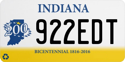 IN license plate 922EDT