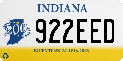 IN license plate 922EED