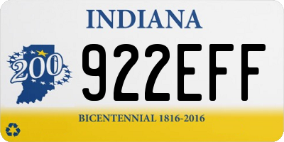IN license plate 922EFF