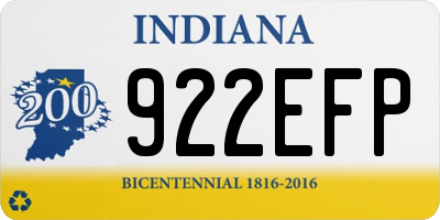 IN license plate 922EFP