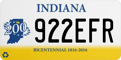 IN license plate 922EFR