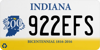 IN license plate 922EFS
