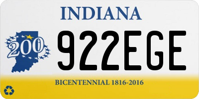 IN license plate 922EGE