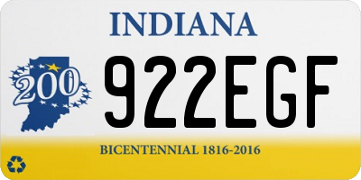 IN license plate 922EGF