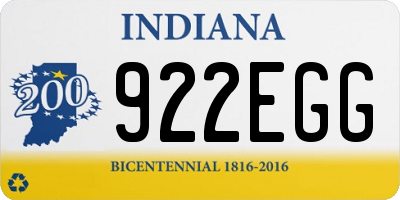 IN license plate 922EGG