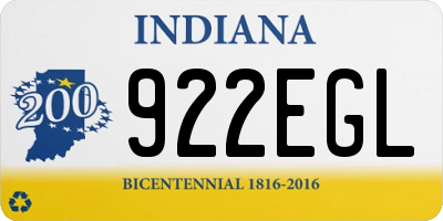 IN license plate 922EGL