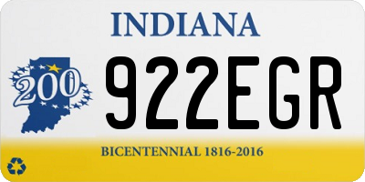 IN license plate 922EGR