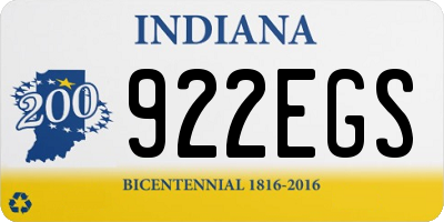 IN license plate 922EGS