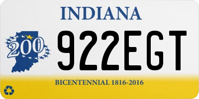 IN license plate 922EGT