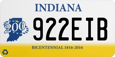 IN license plate 922EIB