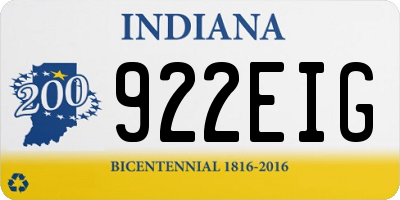 IN license plate 922EIG