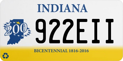IN license plate 922EII