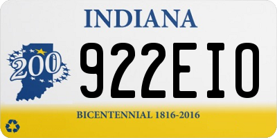 IN license plate 922EIO