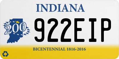 IN license plate 922EIP