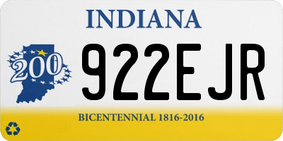 IN license plate 922EJR