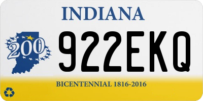 IN license plate 922EKQ