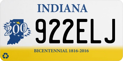 IN license plate 922ELJ