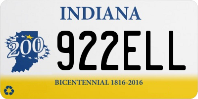 IN license plate 922ELL